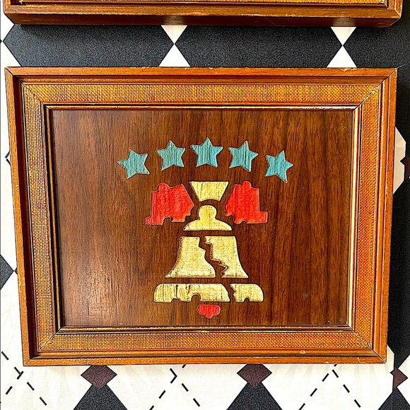 Vintage Patriotic Etched Wood Wall Art Set – Patriotic Elegance - Exquisite - Picture 5 of 8